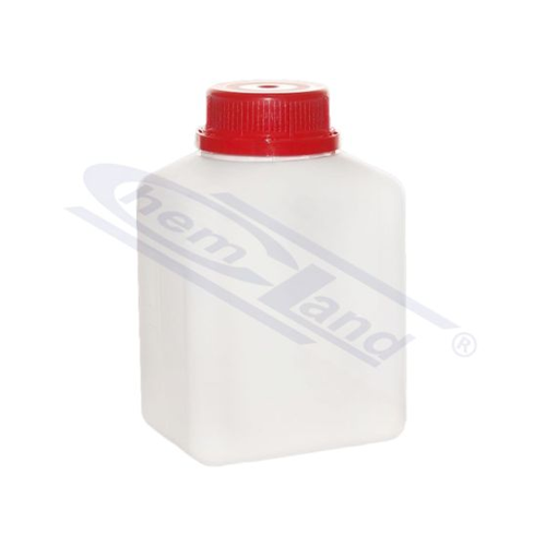 Kvadratna boca, HDPE, 500 ml, GL45, samostalni čep, prozirna, CHEMLAND