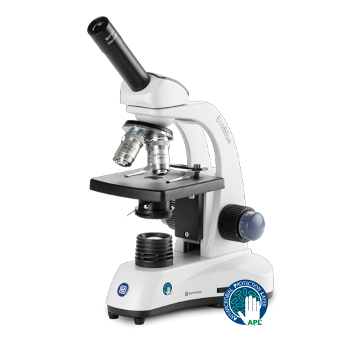 Monokularni mikroskop EcoBlue sa ahromatskim objektivima i LED osvetljenjem
